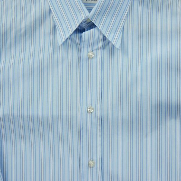 Chemise classiques bouton de manchette homme manches longues bleu clair Yves Saint Laurent Motif a rayures