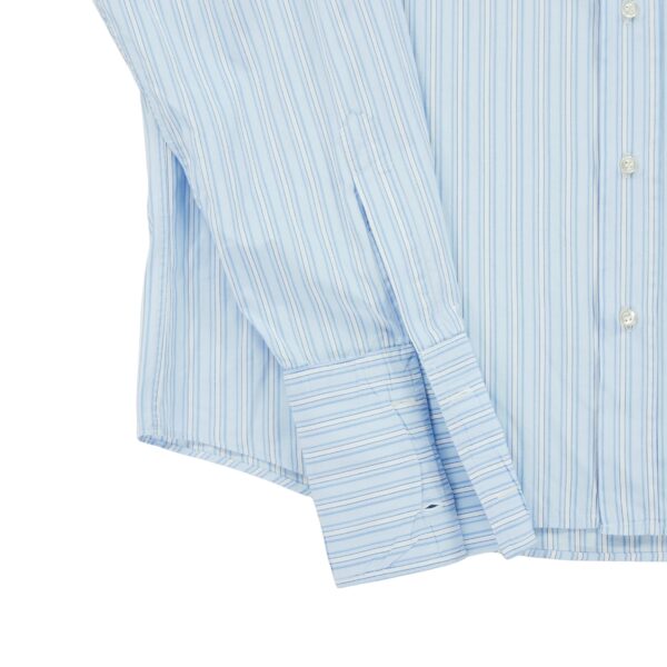 Chemise classiques bouton de manchette homme manches longues bleu clair Yves Saint Laurent Motif a rayures
