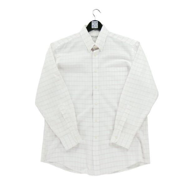 Chemise classiques homme manches longues blanc Yves Saint Laurent Motif a carreaux