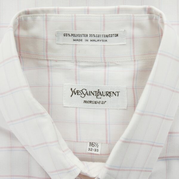 Chemise classiques homme manches longues blanc Yves Saint Laurent Motif a carreaux