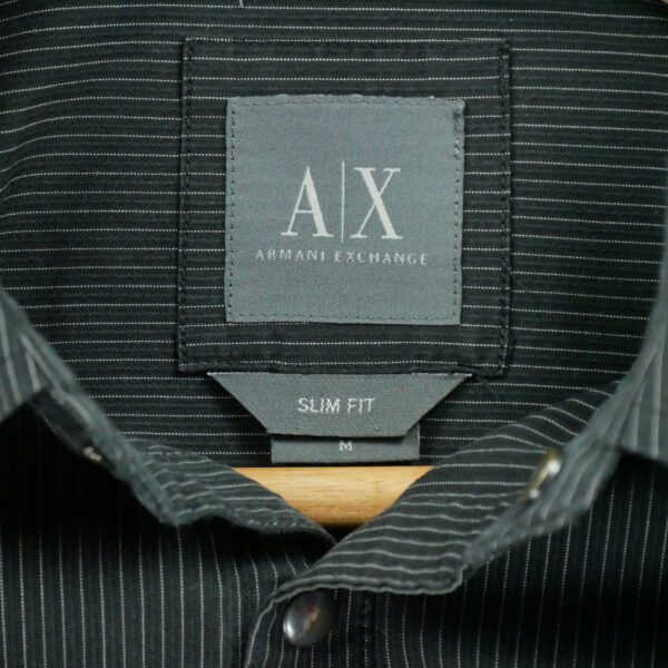 Chemise classiques homme manches longues noir Armani Exchange Motif a rayures