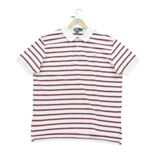 Polo manches courtes homme blanc Polo Ralph Lauren Motif a rayures Col Polo