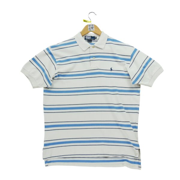 Polo manches courtes homme blanc Polo Ralph Lauren Motif a rayures Col Polo