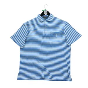 Polo manches courtes homme bleu Polo Ralph Lauren Motif a rayures Col Polo