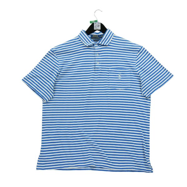Polo manches courtes homme bleu Polo Ralph Lauren Motif a rayures Col Polo