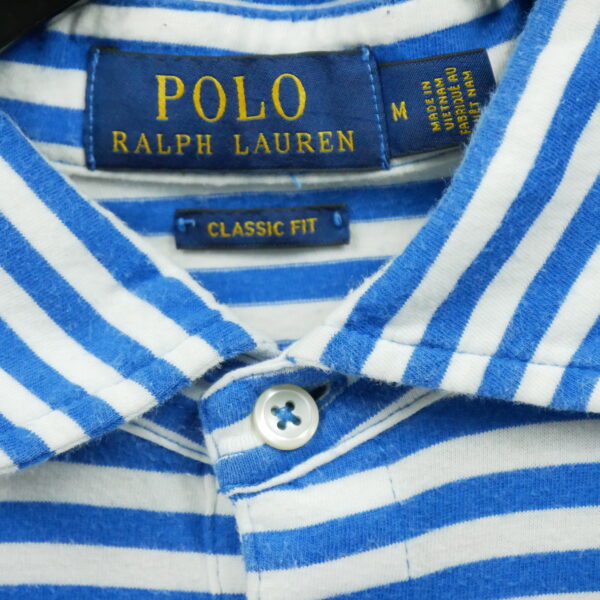 Polo manches courtes homme bleu Polo Ralph Lauren Motif a rayures Col Polo