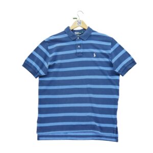 Polo manches courtes homme bleu Polo Ralph Lauren Motif a rayures Col Polo