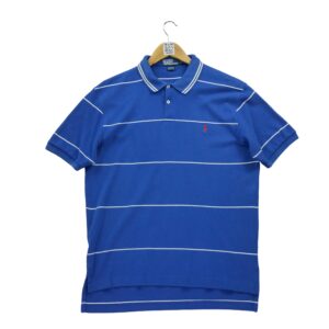 Polo manches courtes homme bleu Polo Ralph Lauren Motif a rayures Col Polo