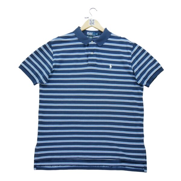 Polo manches courtes homme bleu Polo Ralph Lauren Motif a rayures Col Polo