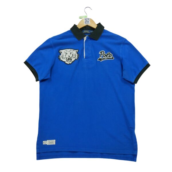 Polo manches courtes homme bleu Polo Ralph Lauren Motif brode Col Polo