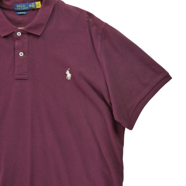 Polo manches courtes homme bordeaux Polo Ralph Lauren Col Polo