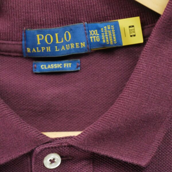 Polo manches courtes homme bordeaux Polo Ralph Lauren Col Polo