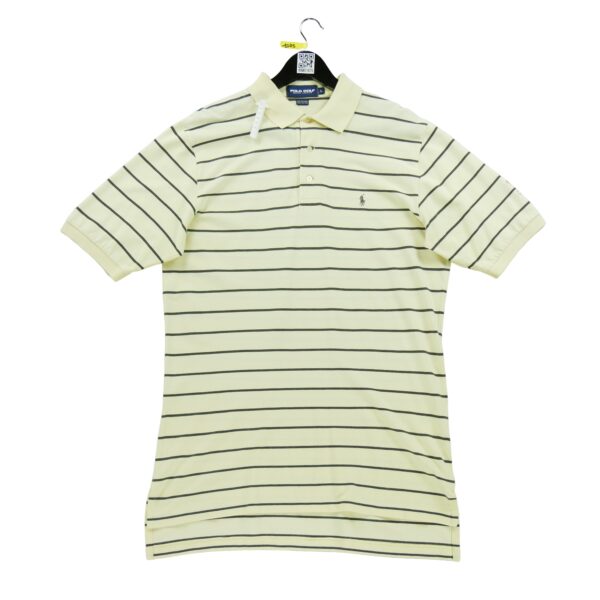 Polo manches courtes homme jaune Polo Ralph Lauren Motif a rayures Col Polo