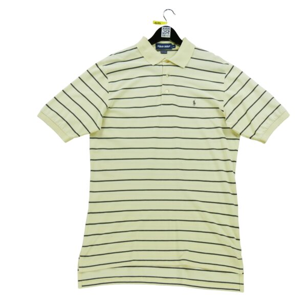 Polo manches courtes homme jaune Polo Ralph Lauren Motif a rayures Col Polo