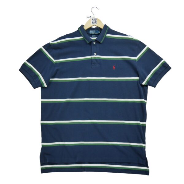 Polo manches courtes homme marine Polo Ralph Lauren Motif a rayures Col Polo