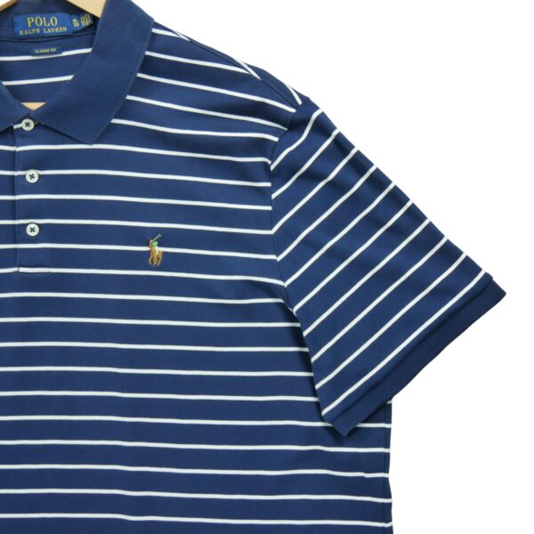 Polo manches courtes homme marine Polo Ralph Lauren Motif a rayures Col Polo