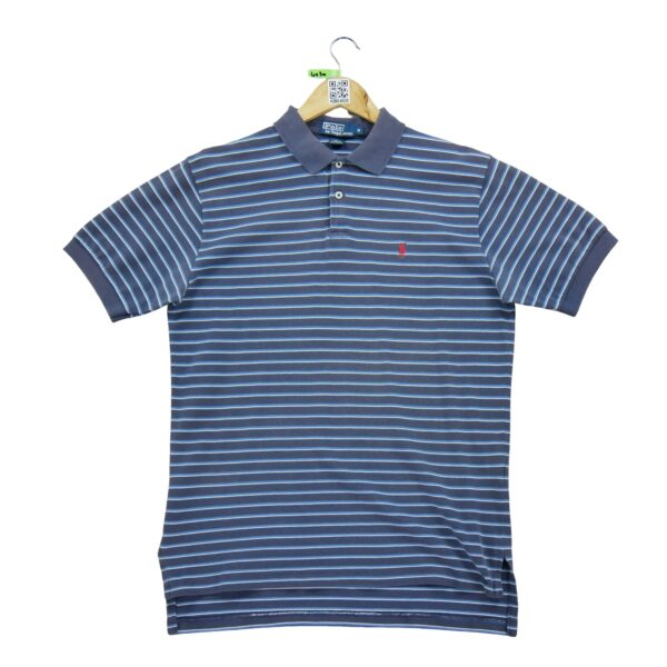 Polo manches courtes homme marine Polo Ralph Lauren Motif a rayures Col Polo
