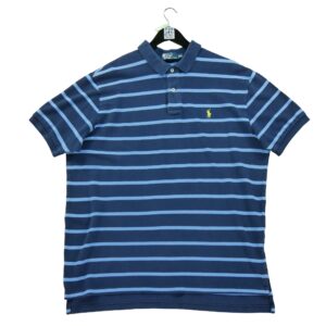 Polo manches courtes homme marine Polo Ralph Lauren Motif a rayures Col Polo