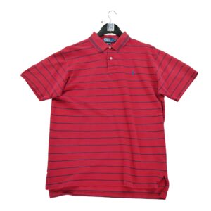 Polo manches courtes homme rouge Polo Ralph Lauren Motif a rayures Col Polo