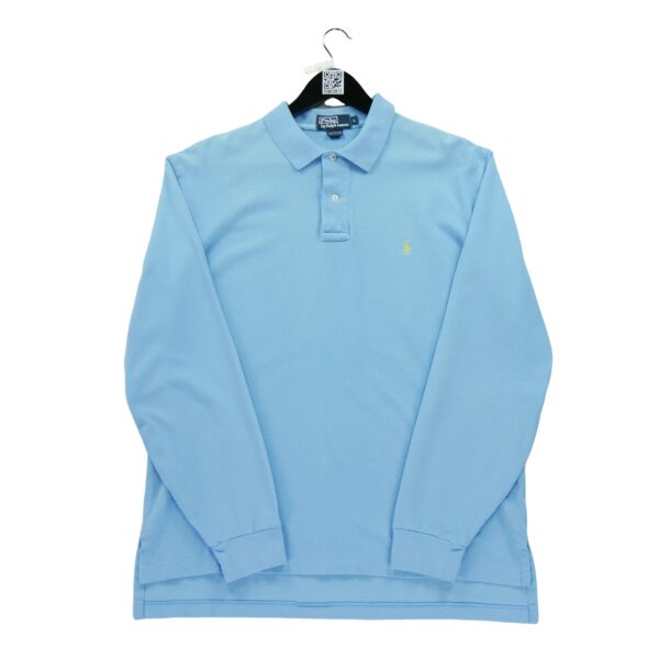 Polo manches longues homme bleu clair Polo Ralph Lauren Col Polo