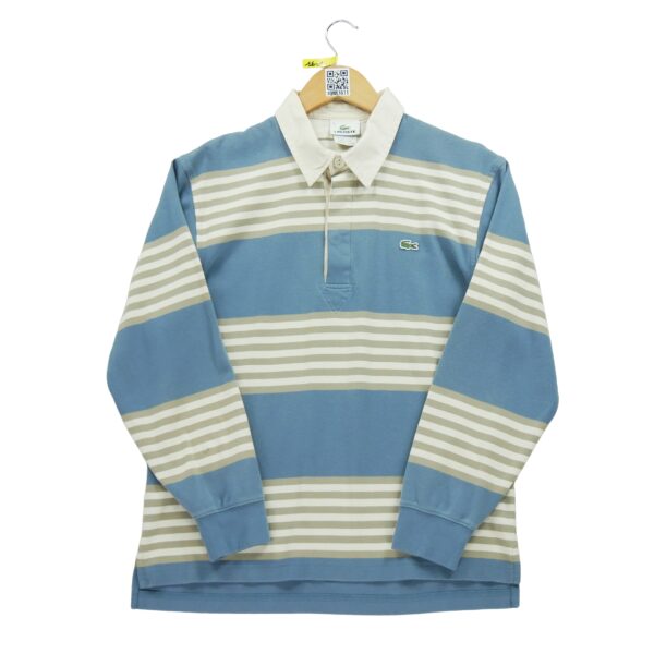 Polo manches longues homme bleu Lacoste Motif a rayures Col Polo