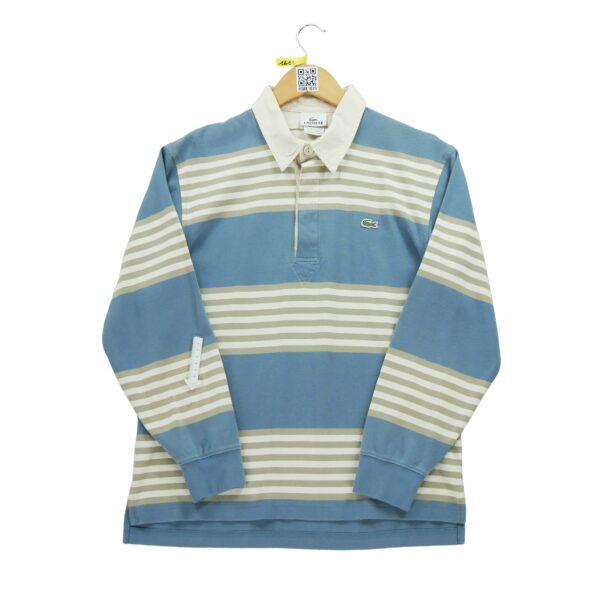 Polo manches longues homme bleu Lacoste Motif a rayures Col Polo