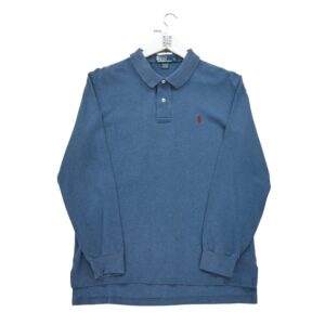 Polo manches longues homme bleu Polo Ralph Lauren Col Polo