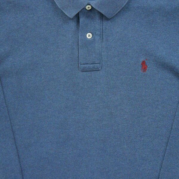 Polo manches longues homme bleu Polo Ralph Lauren Col Polo
