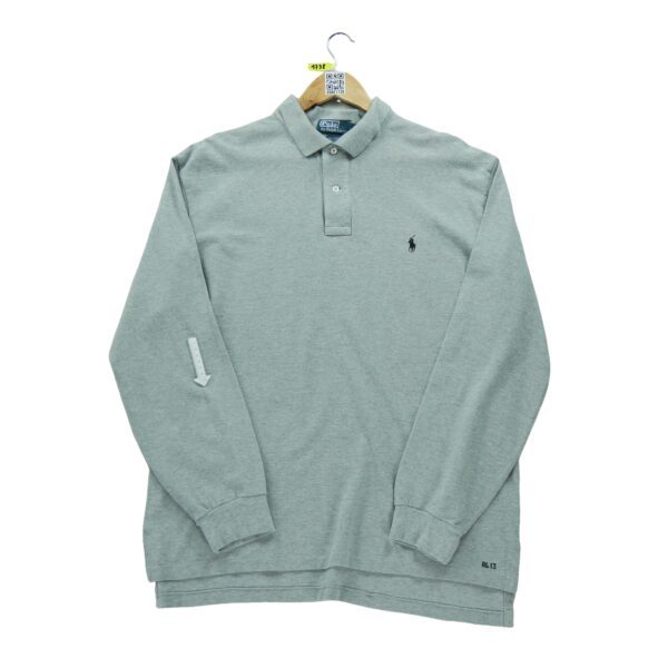 Polo manches longues homme gris Polo Ralph Lauren Col Polo