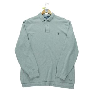 Polo manches longues homme gris Polo Ralph Lauren Col Polo