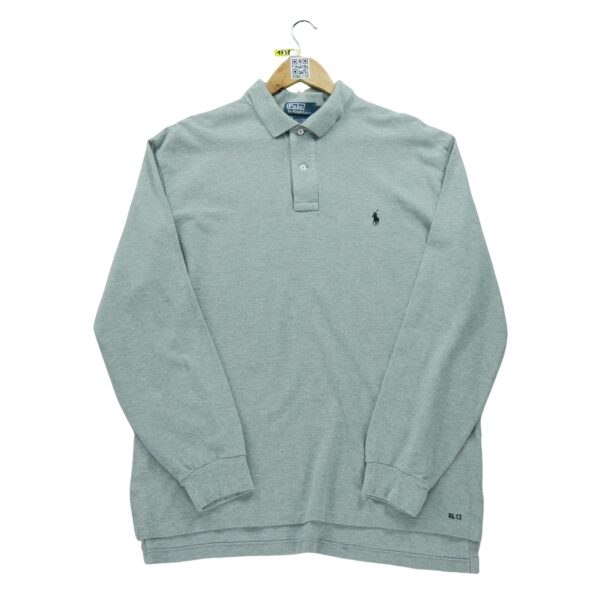 Polo manches longues homme gris Polo Ralph Lauren Col Polo