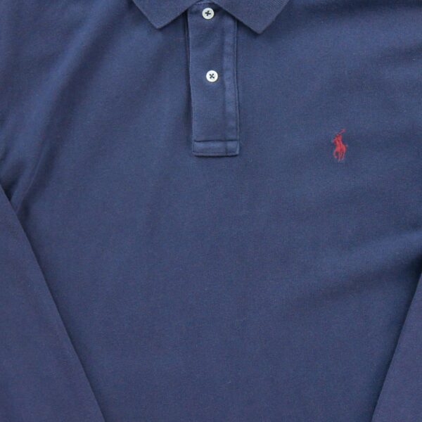 Polo manches longues homme marine Polo Ralph Lauren Col Polo