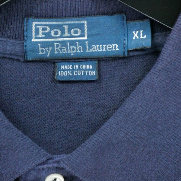Polo manches longues homme marine Polo Ralph Lauren Col Polo