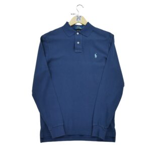 Polo manches longues homme marine Polo Ralph Lauren Col Polo