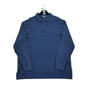 Polo manches longues homme marine Polo Ralph Lauren Col Revert