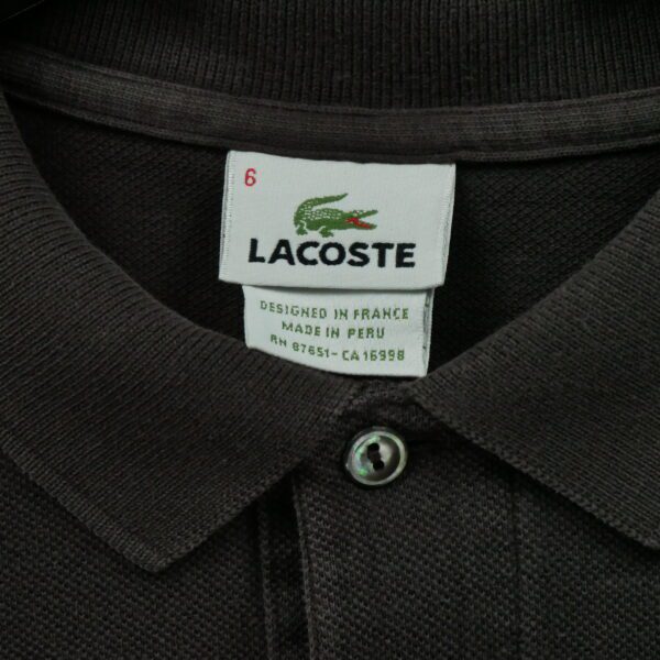 Polo manches longues homme marron Lacoste Col Polo
