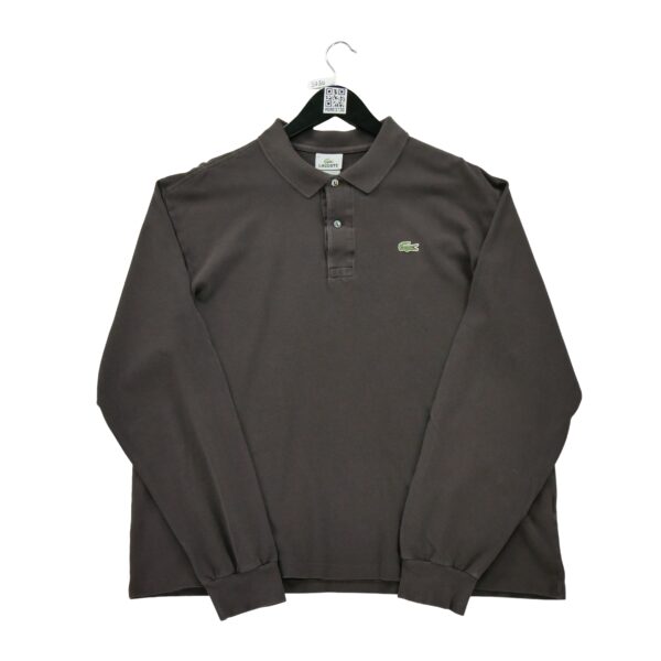 Polo manches longues homme marron Lacoste Col Polo