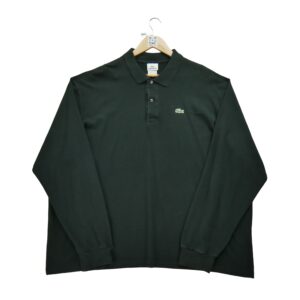 Polo manches longues homme noir Lacoste Col Polo