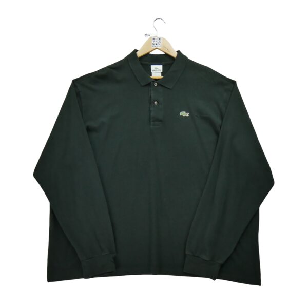 Polo manches longues homme noir Lacoste Col Polo