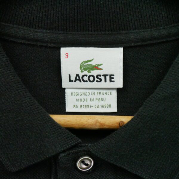 Polo manches longues homme noir Lacoste Col Polo