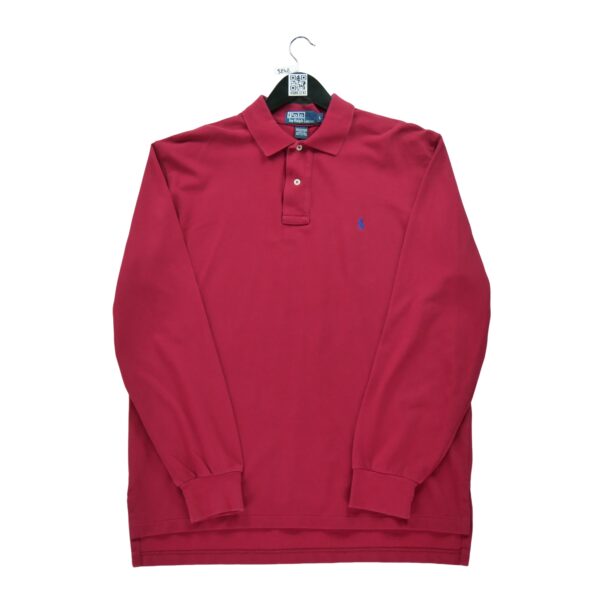 Polo manches longues homme rouge Polo Ralph Lauren Col Polo