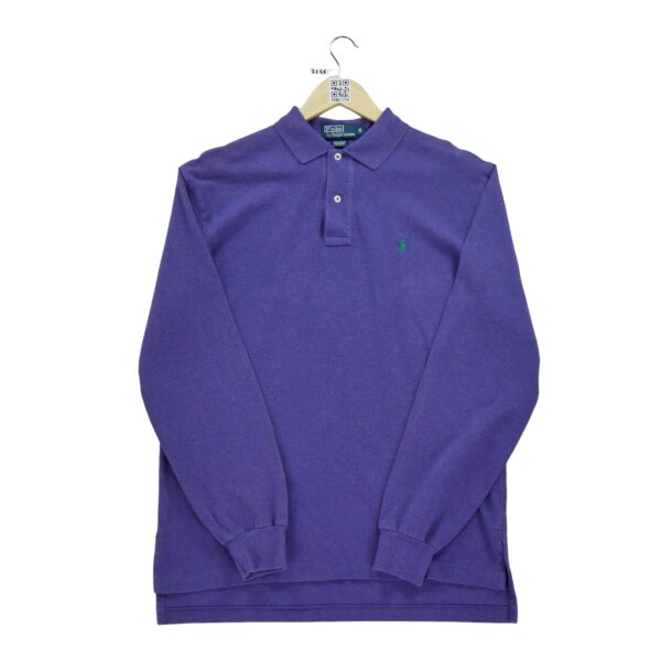 Polo manches longues homme violet Polo Ralph Lauren Col Polo