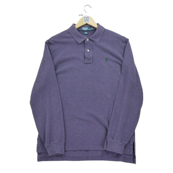 Polo manches longues homme violet Polo Ralph Lauren Motif chine Col Polo