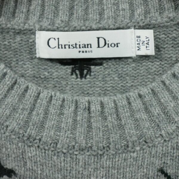 Pull femme manches longues gris Dior Motif imprime Col Rond