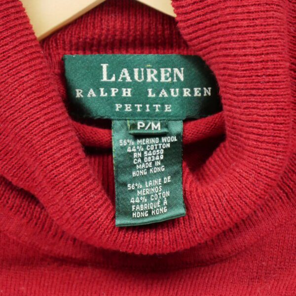 Pull femme manches longues rouge Polo Ralph Lauren Col Roule