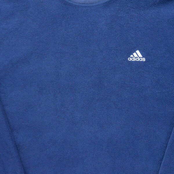 Pull polaires homme manches longues bleu Adidas Col Rond
