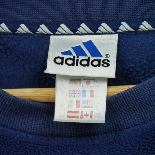 Pull polaires homme manches longues bleu Adidas Col Rond