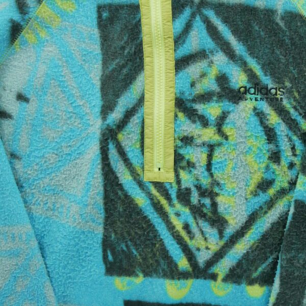 Pull polaires homme manches longues bleu Adidas Motif imprime Col Montant