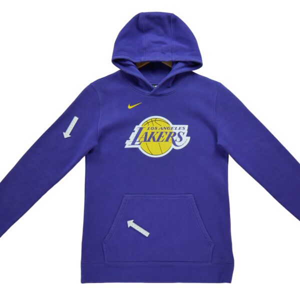 Sweat a capuche enfant manches longues violet Nike Motif imprime Col Rond Equipe Los Angeles Lakers