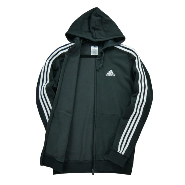 Sweat à capuche Homme Full zip Noir – Image 3